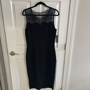 New York and Company Eva Mendes Collection Sleeveless Embroidered Sweater Dress